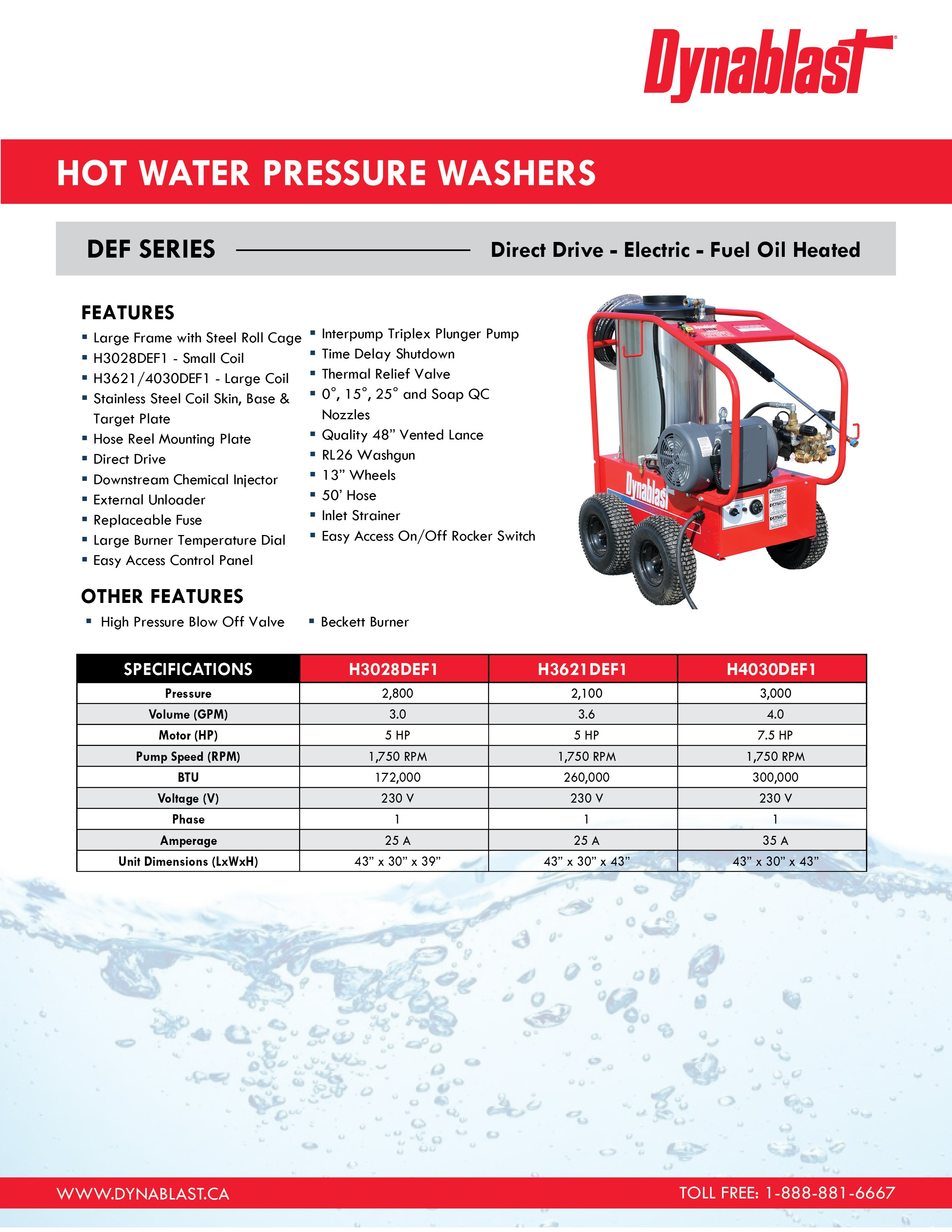 Dynablast H4030DEF1 Spec Sheet