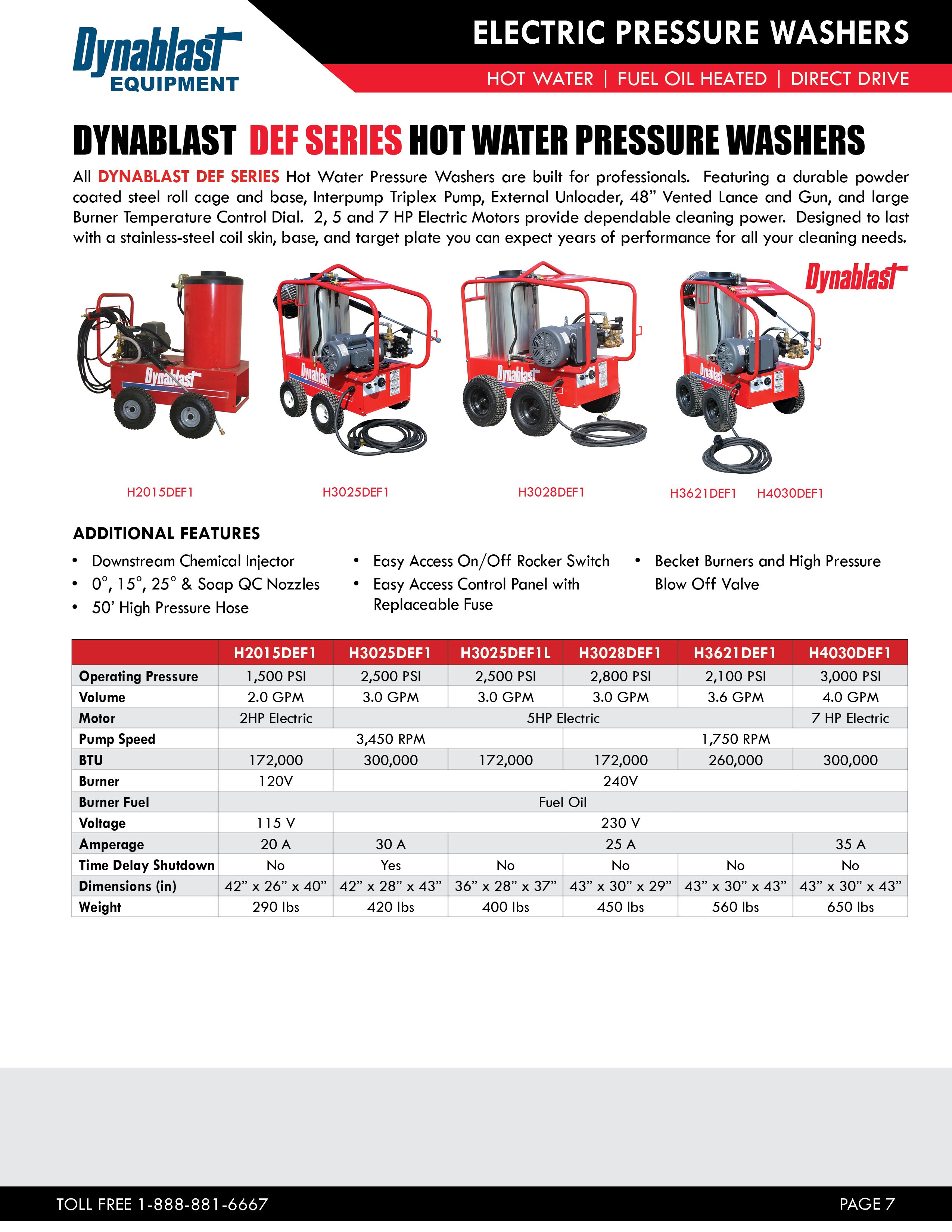 Dynablast DEF Series Hot Water Pressure Washers