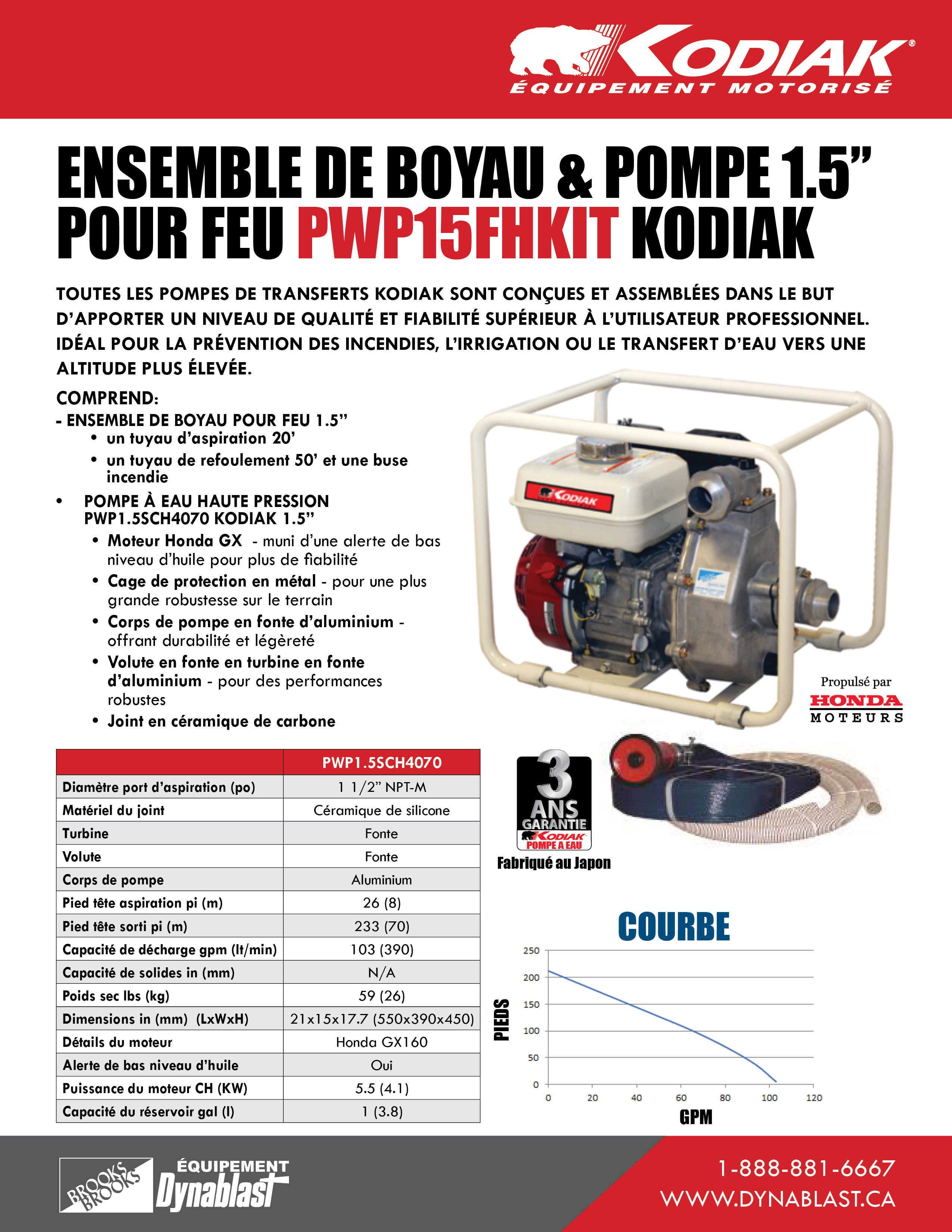 Kodiak PWP1.5FHKIT Spec Sheet FRE