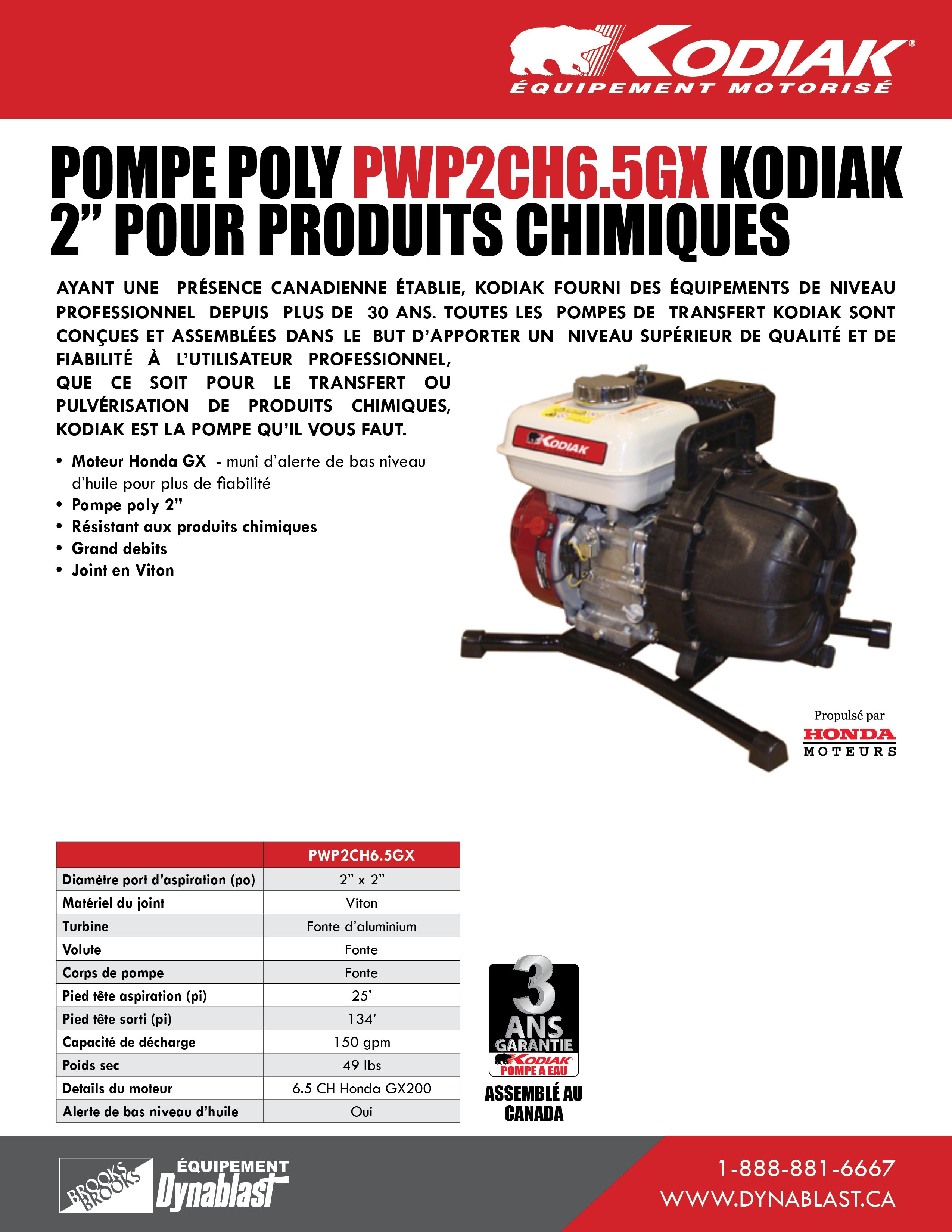 Kodiak PWP2CH5GX Spec Sheet FRE