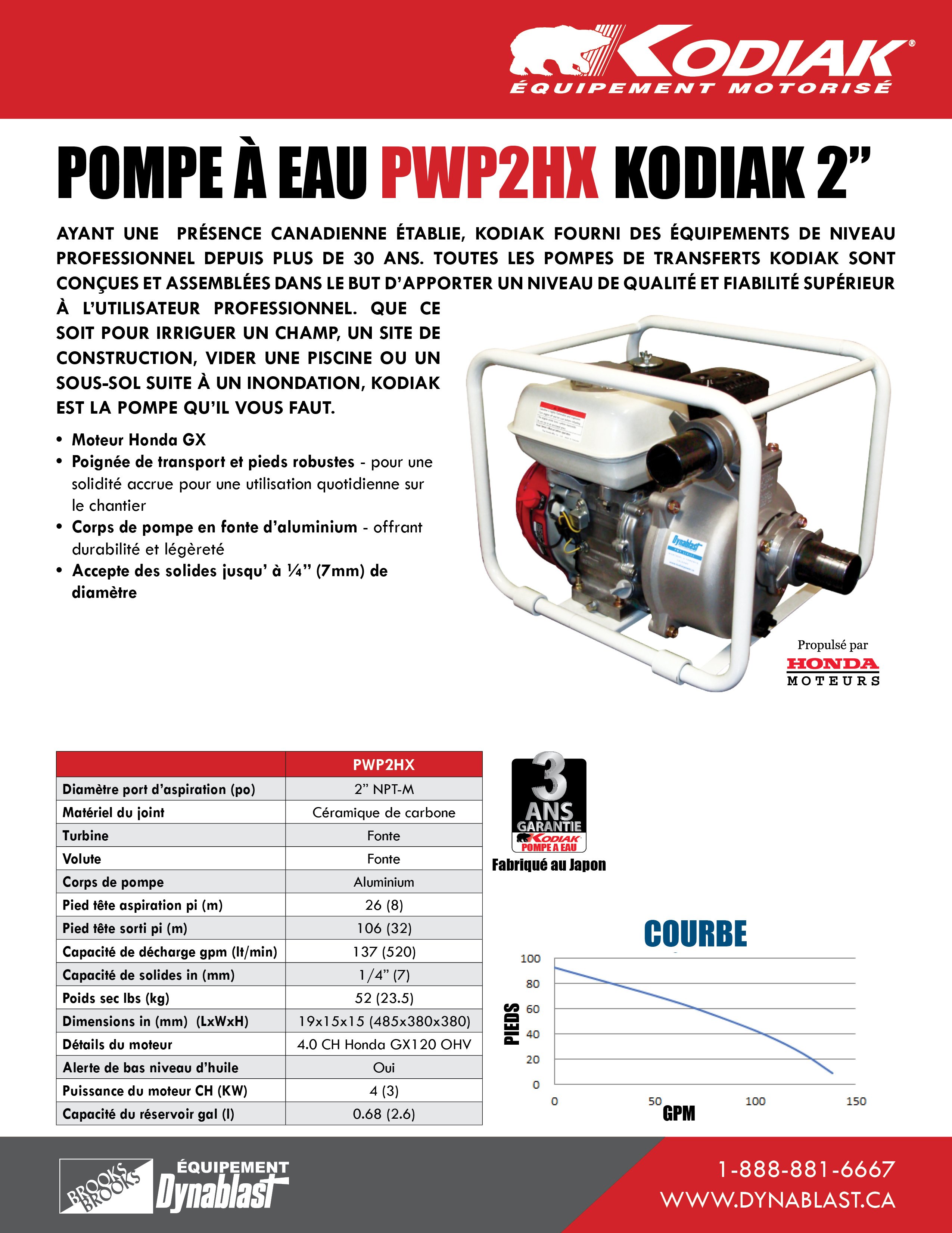 Kodiak PWP2HX Spec Sheet FRE