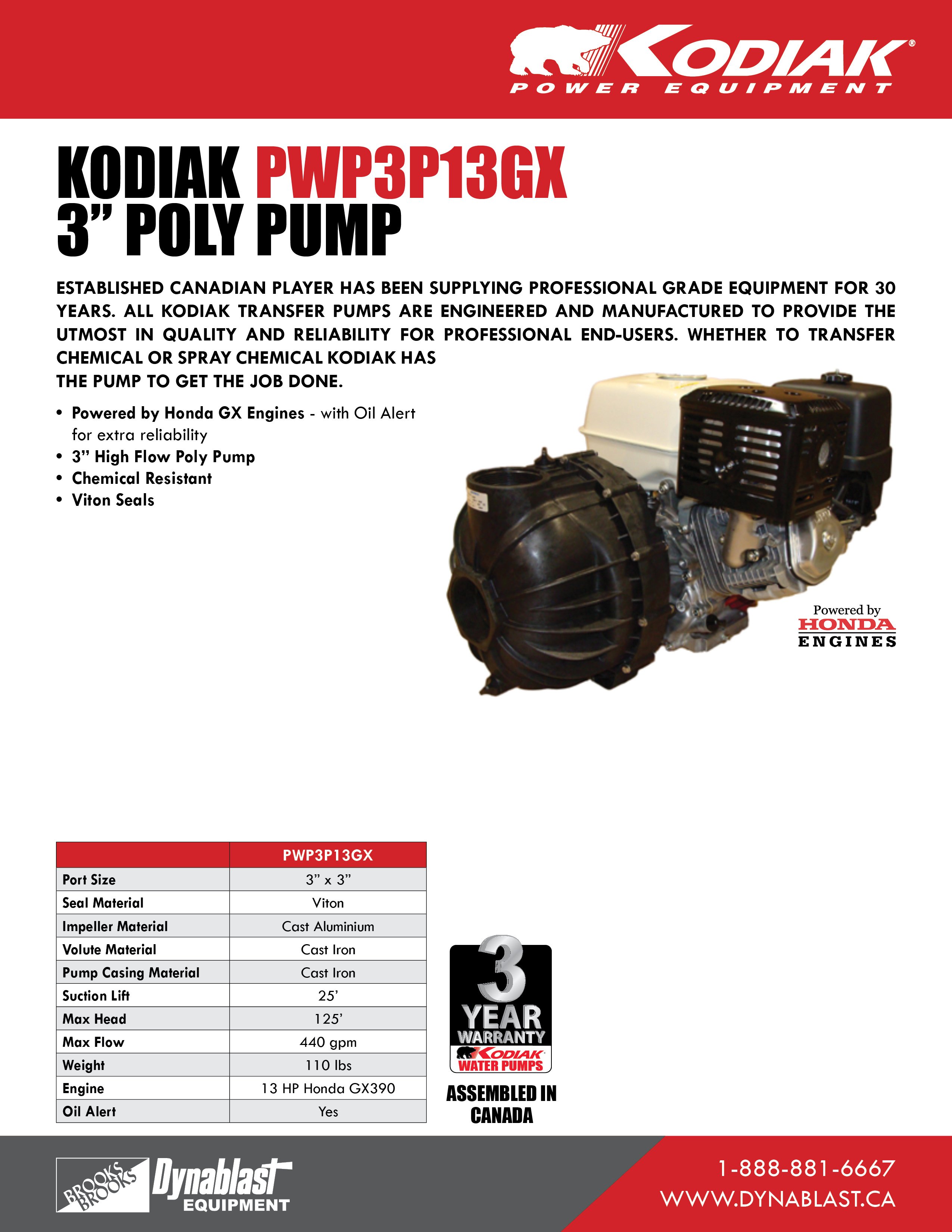 Kodiak PWP3P13GX Spec Sheet ENG