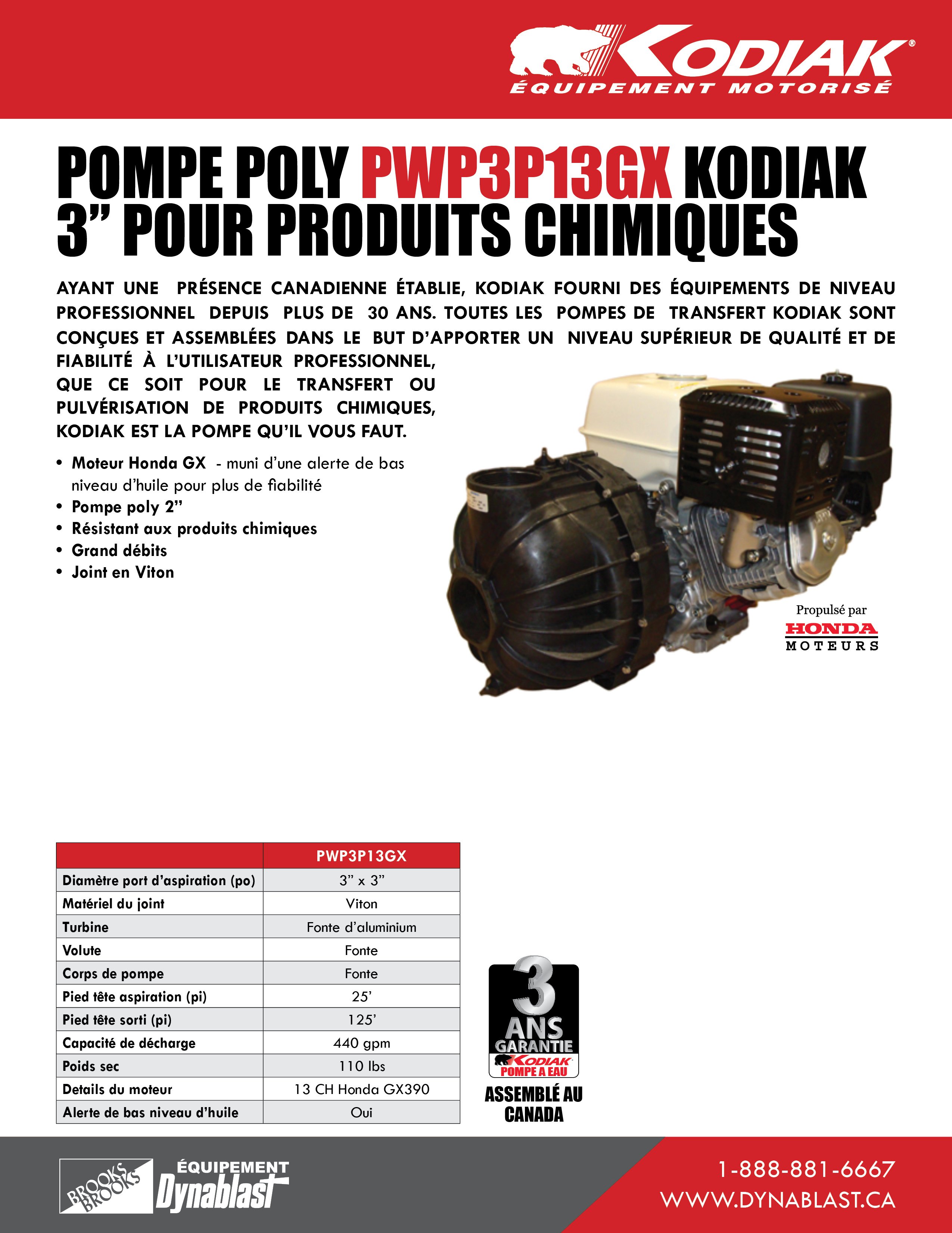 Kodiak PWP3P13GX Spec Sheet FRE