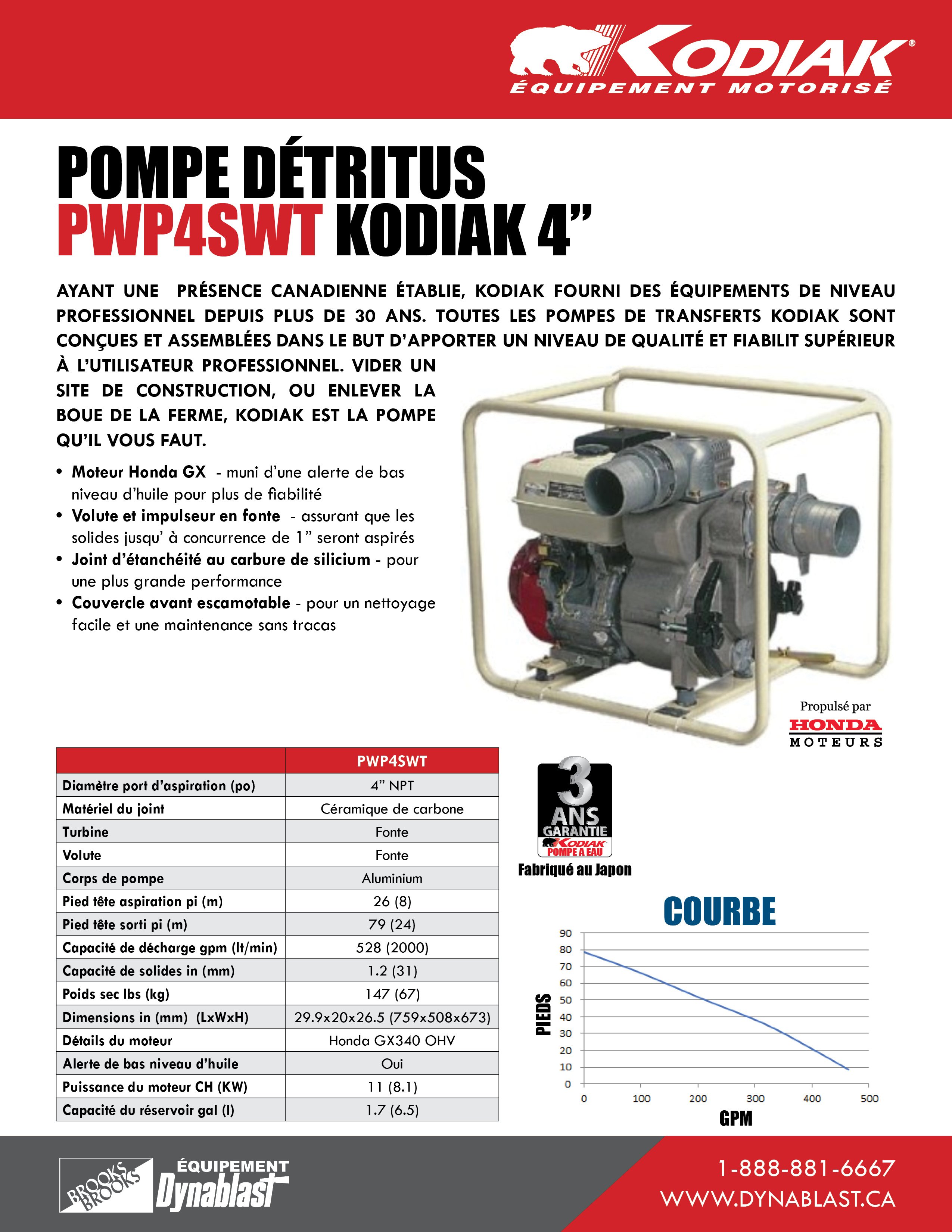 Kodiak PWP4SWT Spec Sheet FRE